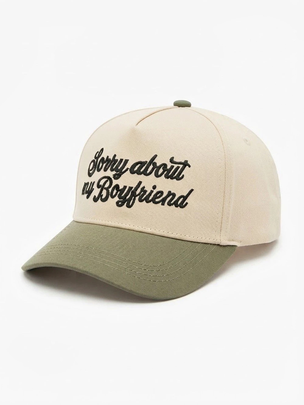 Zenana Sorry About My Boyfriend Embroidered Baseball Cap Two-Tone Hat